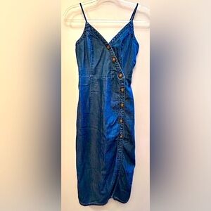Abercrombie & Fitch Front Button Denim Sundress